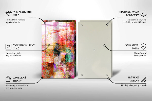 Tagliere in vetro temperato Dipingi l'astrazione