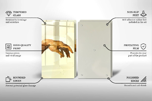 Tagliere in vetro temperato Creazione delle mani di Adamo