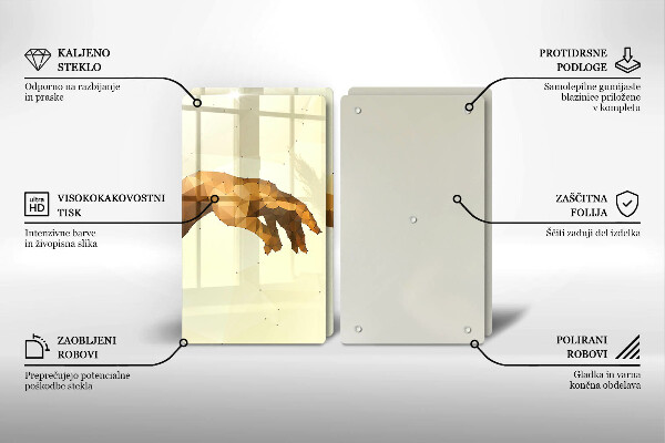 Tagliere in vetro temperato Creazione delle mani di Adamo