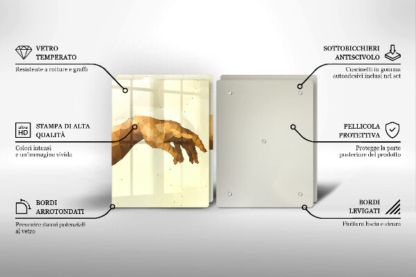 Tagliere in vetro temperato Creazione delle mani di Adamo