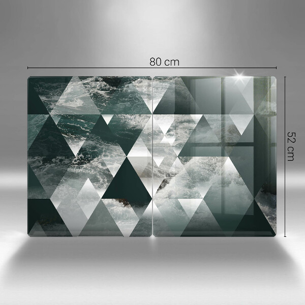 Tagliere in vetro temperato Triangoli e acqua