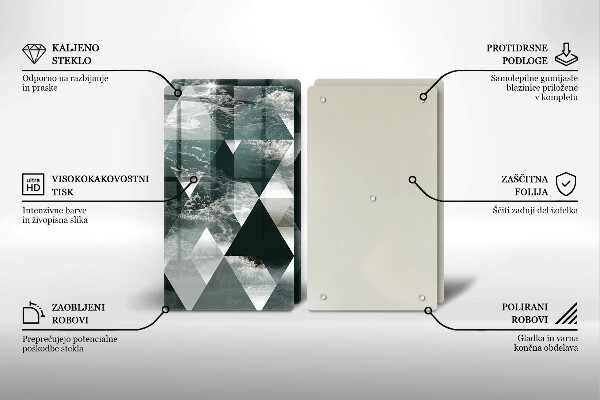 Tagliere in vetro temperato Triangoli e acqua