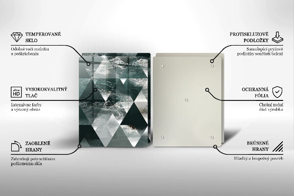 Tagliere in vetro temperato Triangoli e acqua