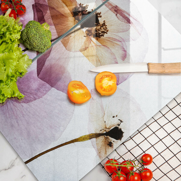 Tagliere in vetro temperato Fiori delicati