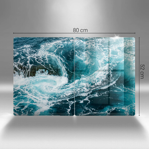 Tagliere in vetro temperato Onde d'acqua schiumose