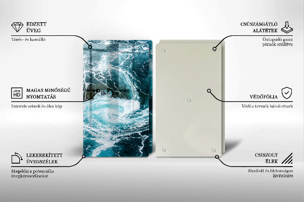 Tagliere in vetro temperato Onde d'acqua schiumose