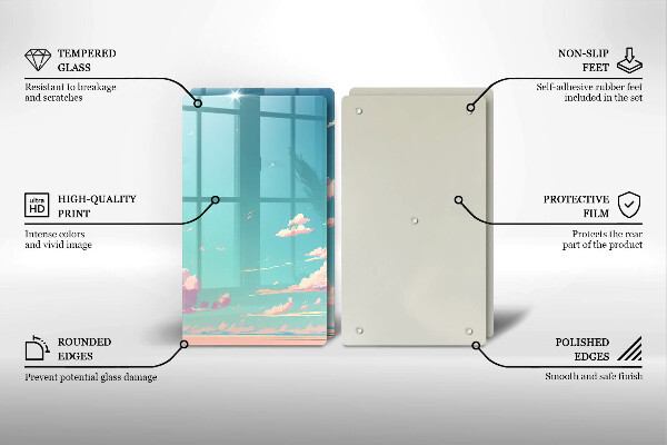 Tagliere in vetro temperato Paradiso da favola