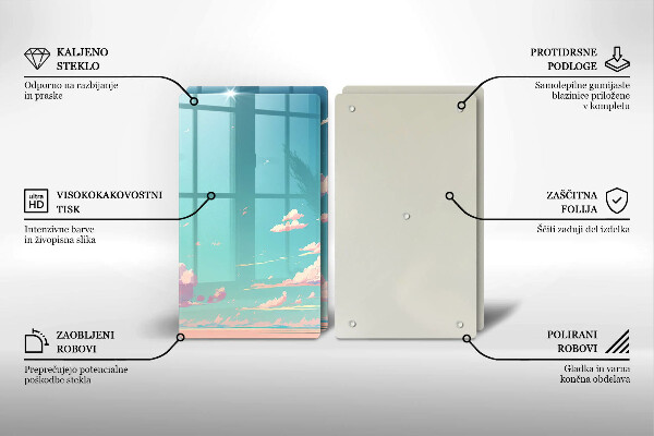 Tagliere in vetro temperato Paradiso da favola