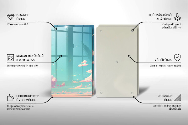 Tagliere in vetro temperato Paradiso da favola