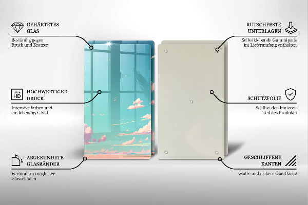 Tagliere in vetro temperato Paradiso da favola