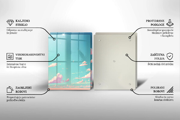 Tagliere in vetro temperato Paradiso da favola