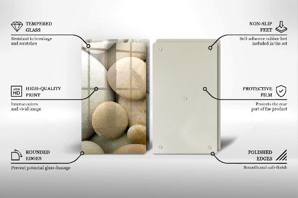 Tagliere in vetro temperato Modello di pietre ovali