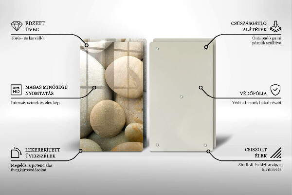 Tagliere in vetro temperato Modello di pietre ovali