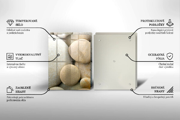 Tagliere in vetro temperato Modello di pietre ovali