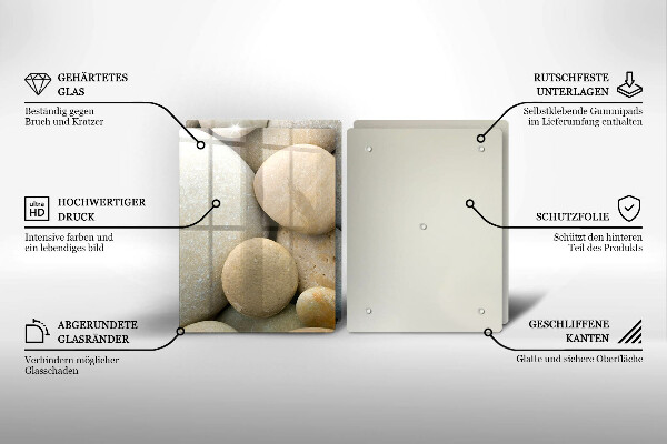 Tagliere in vetro temperato Modello di pietre ovali