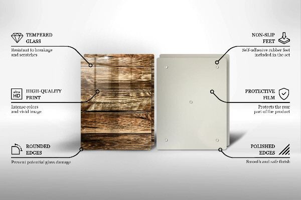Tagliere in vetro temperato Struttura della plancia di legno