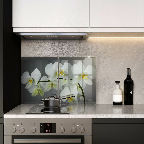 Tagliere in vetro temperato Fiori di orchidea bianca