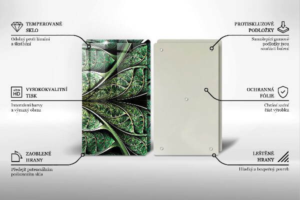 Tagliere in vetro temperato Struttura della nervatura fogliare