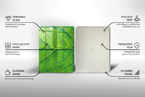 Tagliere in vetro temperato Vene delle foglie naturali