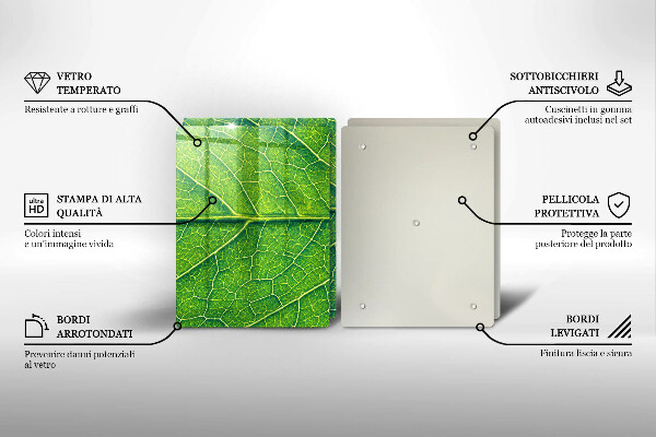 Tagliere in vetro temperato Vene delle foglie naturali
