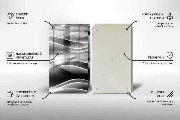 Tagliere in vetro temperato Linee astratte di fumo