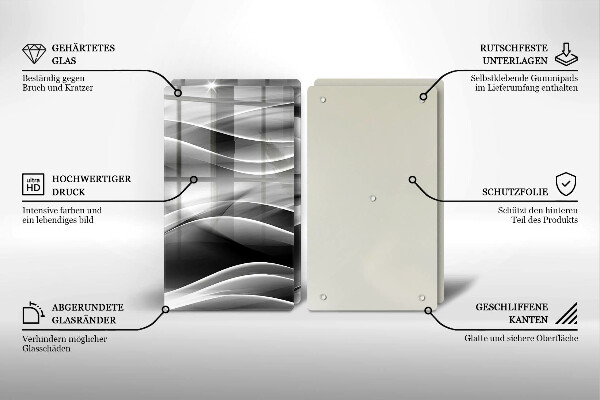 Tagliere in vetro temperato Linee astratte di fumo