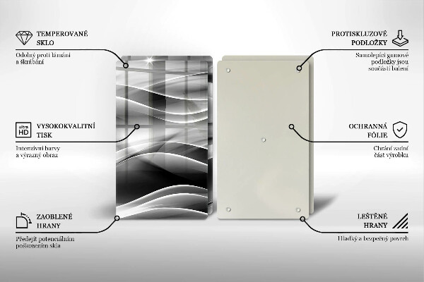 Tagliere in vetro temperato Linee astratte di fumo