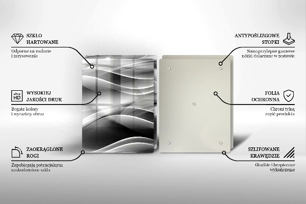 Tagliere in vetro temperato Linee astratte di fumo