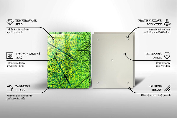 Tagliere in vetro temperato Vene delle foglie naturali