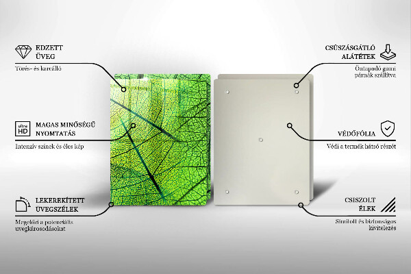Tagliere in vetro temperato Vene delle foglie naturali