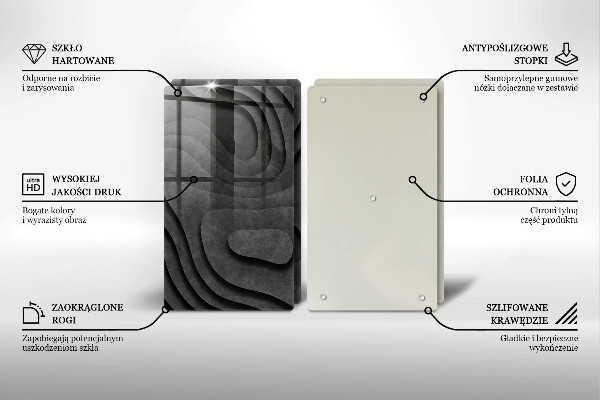 Tagliere in vetro temperato Forme di pietra 3D