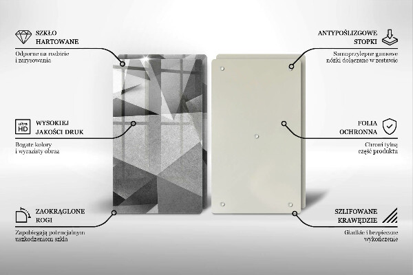 Tagliere in vetro temperato Astrazione tagliente concreta