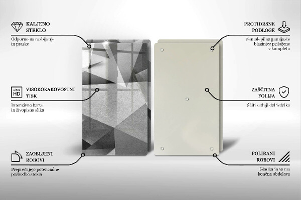 Tagliere in vetro temperato Astrazione tagliente concreta