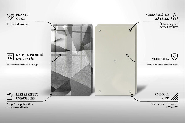 Tagliere in vetro temperato Astrazione tagliente concreta