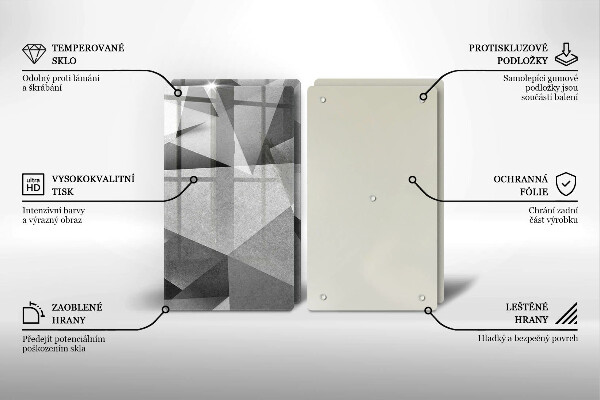 Tagliere in vetro temperato Astrazione tagliente concreta