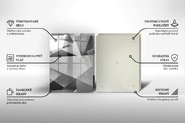 Tagliere in vetro temperato Astrazione tagliente concreta