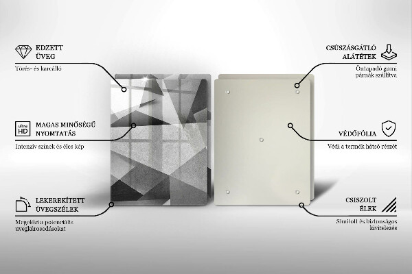 Tagliere in vetro temperato Astrazione tagliente concreta
