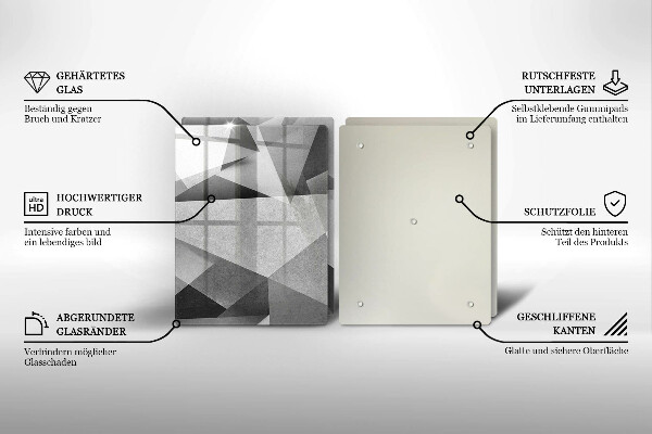 Tagliere in vetro temperato Astrazione tagliente concreta