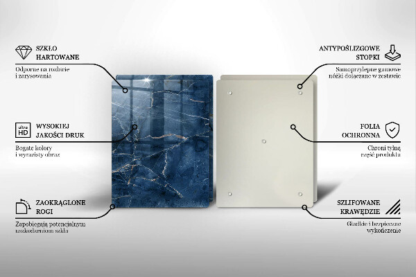 Tagliere in vetro temperato Trama di pietra di marmo