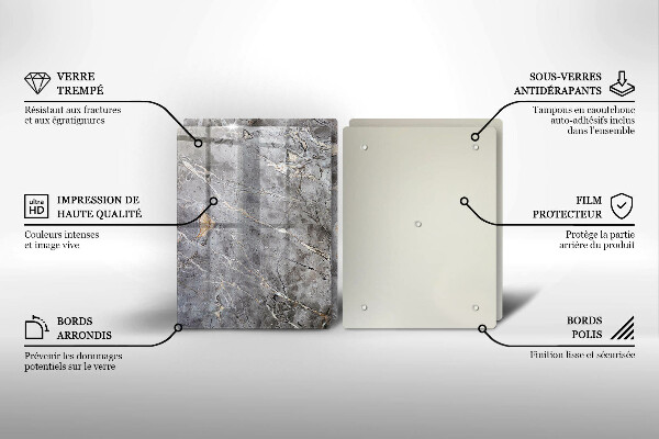 Tagliere in vetro temperato Trama di pietra