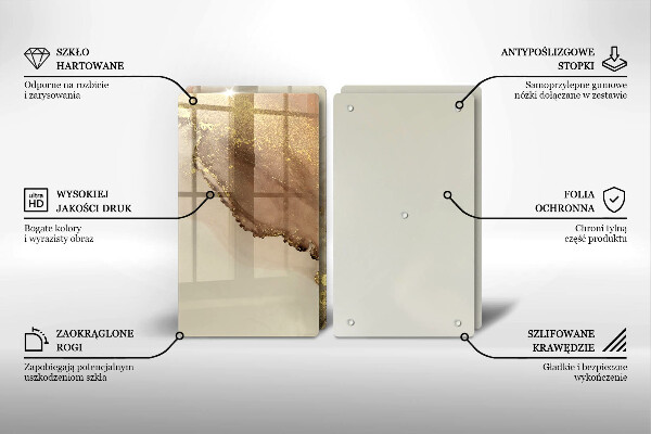 Tagliere in vetro temperato Astrazione dell'oro