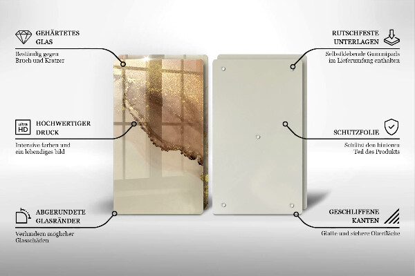 Tagliere in vetro temperato Astrazione dell'oro