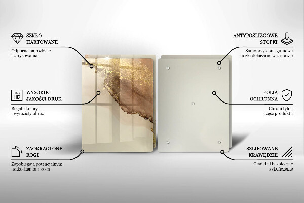 Tagliere in vetro temperato Astrazione dell'oro