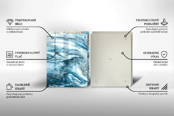 Tagliere in vetro temperato Struttura con oro