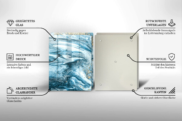 Tagliere in vetro temperato Struttura con oro