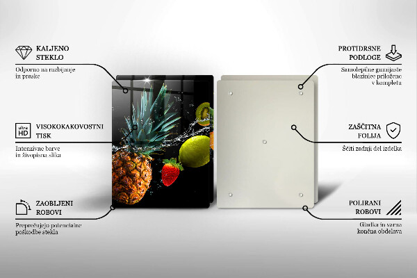 Tagliere in vetro temperato Frutta in acqua