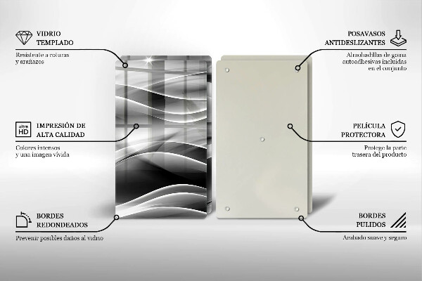 Tagliere in vetro temperato Linee delicate di astrazione