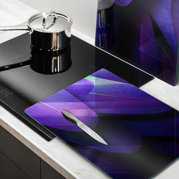 Tagliere in vetro temperato Piume al neon