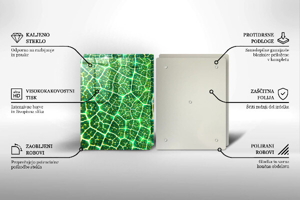 Tagliere in vetro temperato Struttura delle foglie