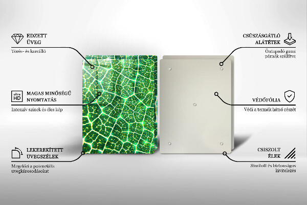 Tagliere in vetro temperato Struttura delle foglie